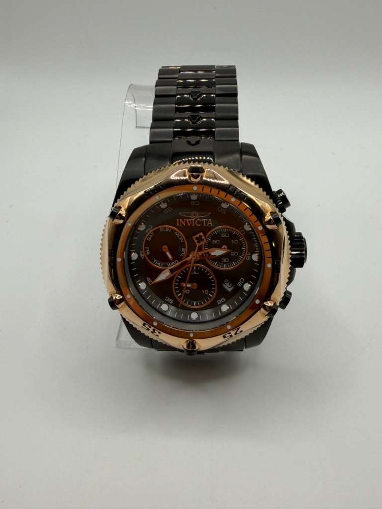 Invicta Men’s Watch 31613 Pro Diver Quartz Black Steel Rose Gold Bezel 51mm NWT