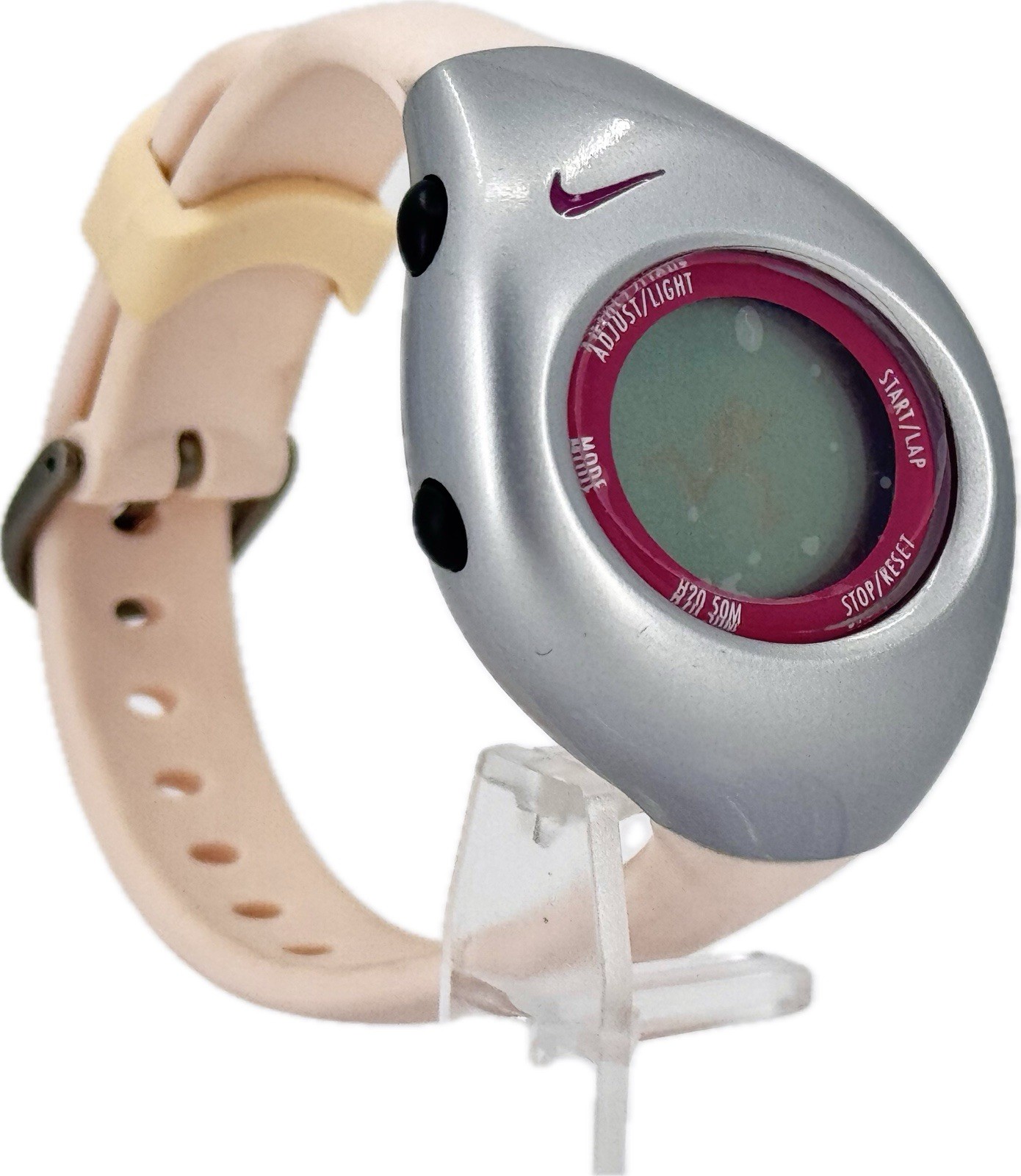 Retro New Old Stock Nike Sports Watch Kid’s Soft Blush Pink Digital Rubber Watch