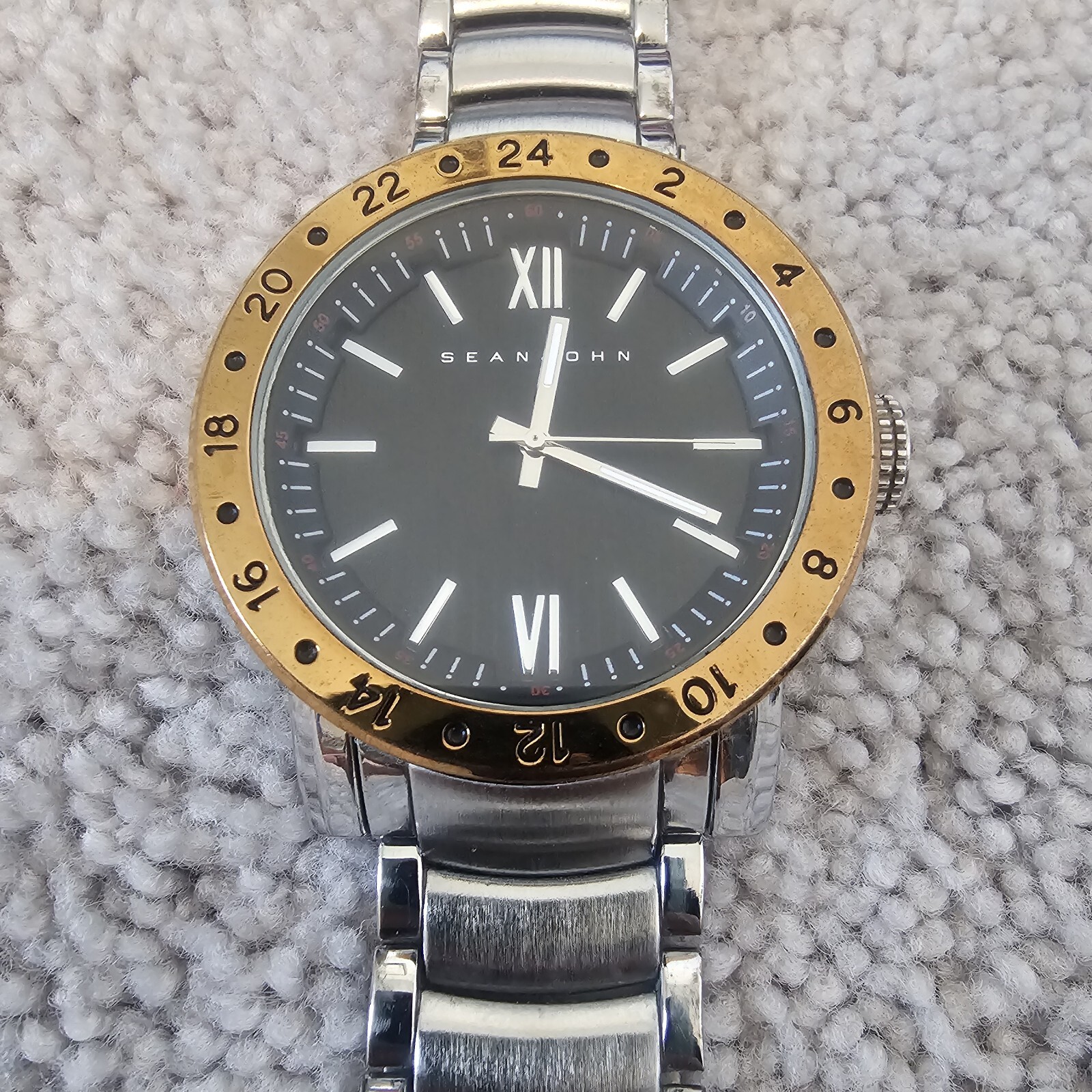 Sean John Stainless Steel Rose Gold Wrist Watch