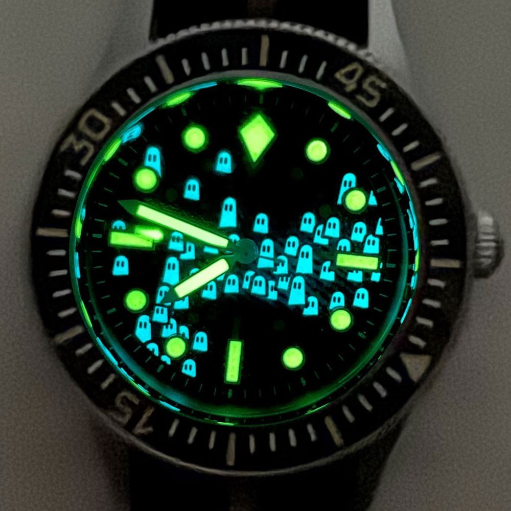 40MM Tandorio Black Dial NH35A 50-FATHOMS Automatic Mens Watch Sapphire glass