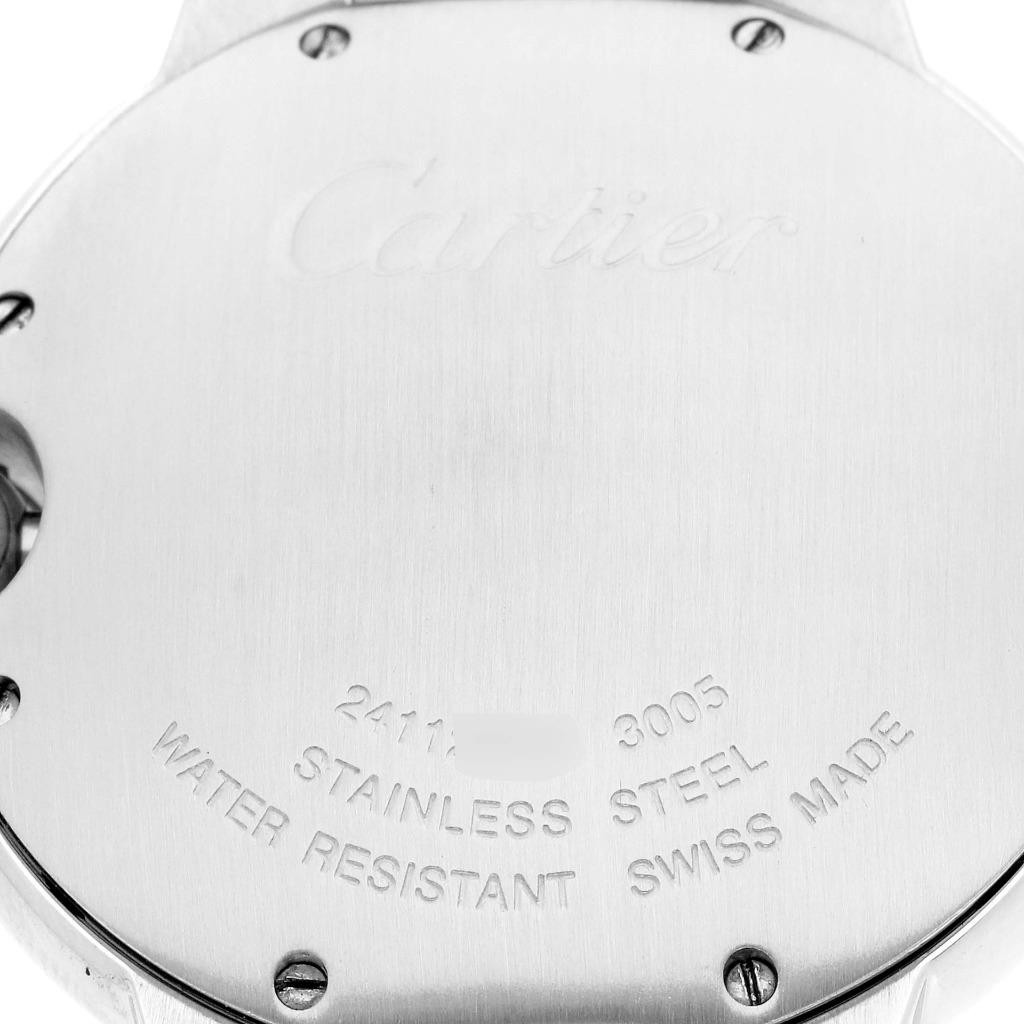 Cartier Ballon Bleu 36mm Silver Dial Steel Mens Watch W69011Z4