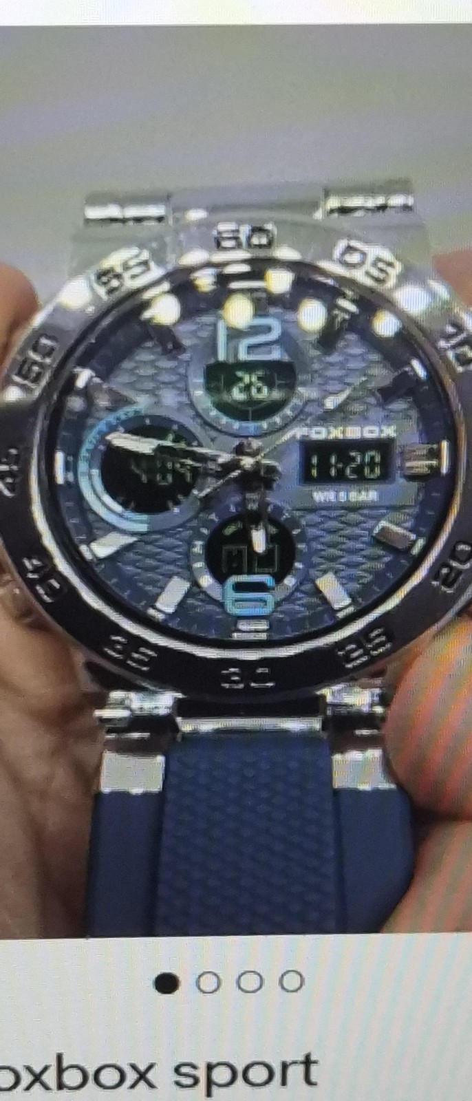 FOXBOX Men Watch Brand Quartz Silver Wristwatch Shockproof Digital Alarm Watch