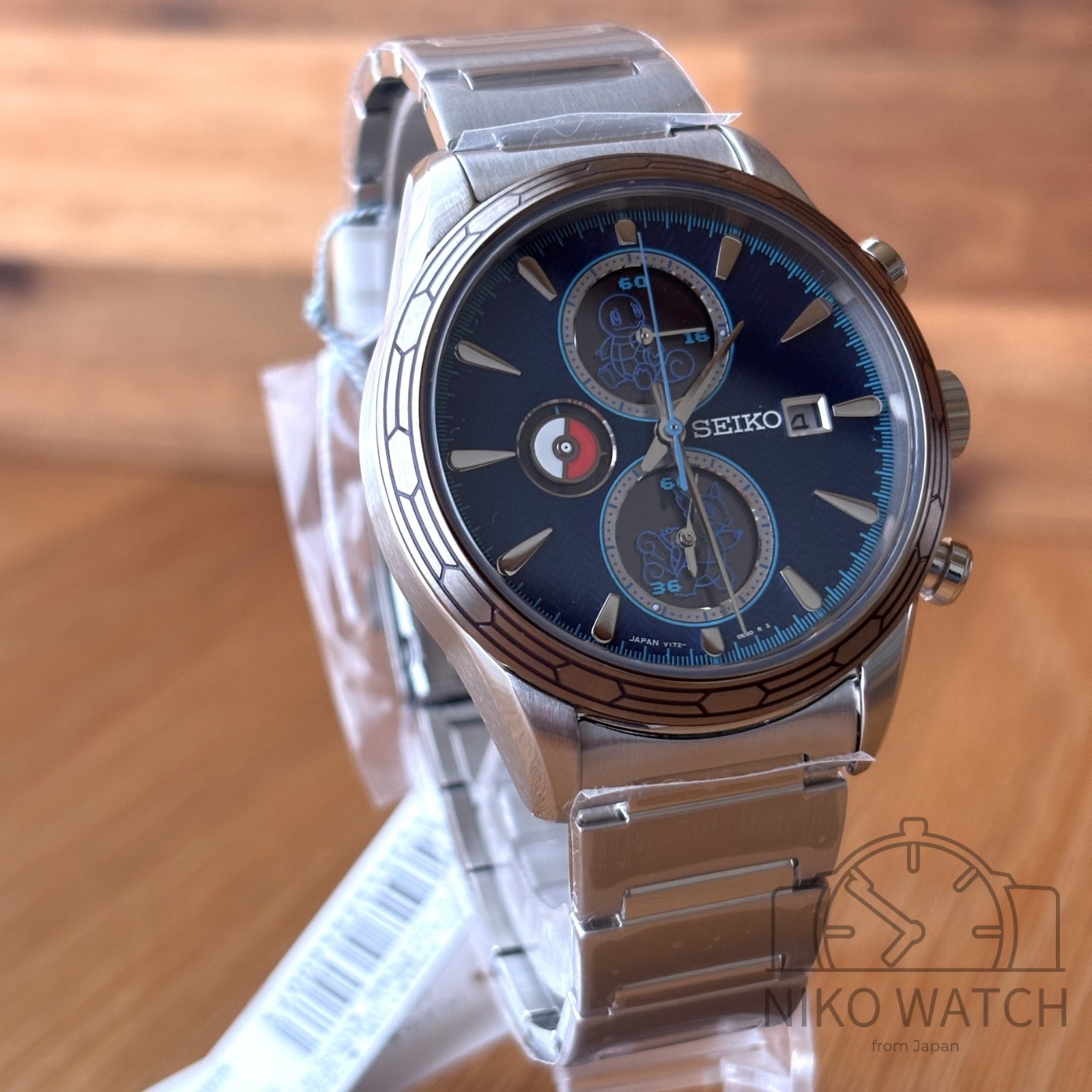 SEIKO x Pokemon Solar Chronograph Watch Blastoise blue SBPY162 Limited 700 [New]