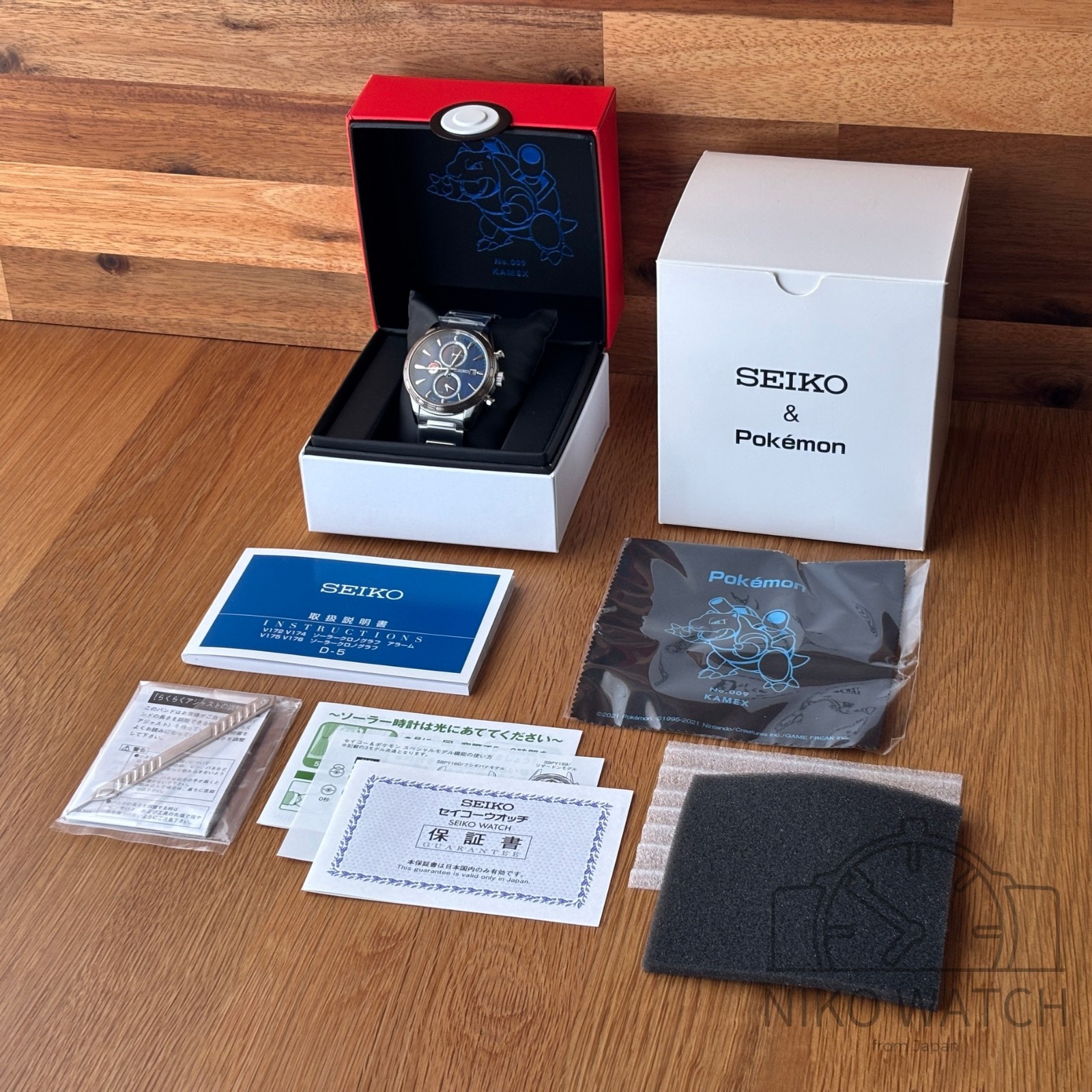SEIKO x Pokemon Solar Chronograph Watch Blastoise blue SBPY162 Limited 700 [New]
