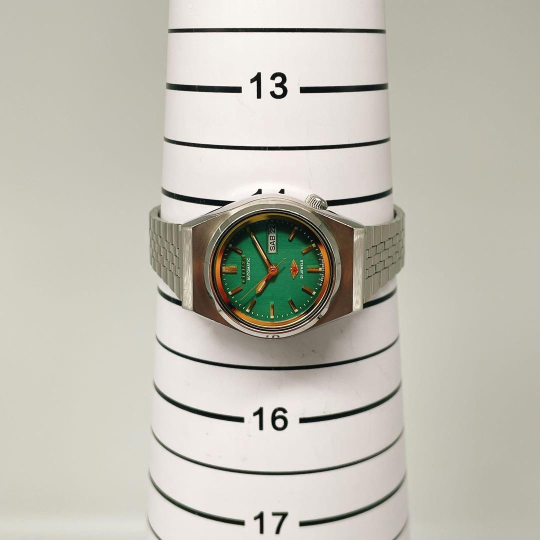 Citizen Eagle Seven Green Dial Vintage Ladies Watch Gold Japan 07698