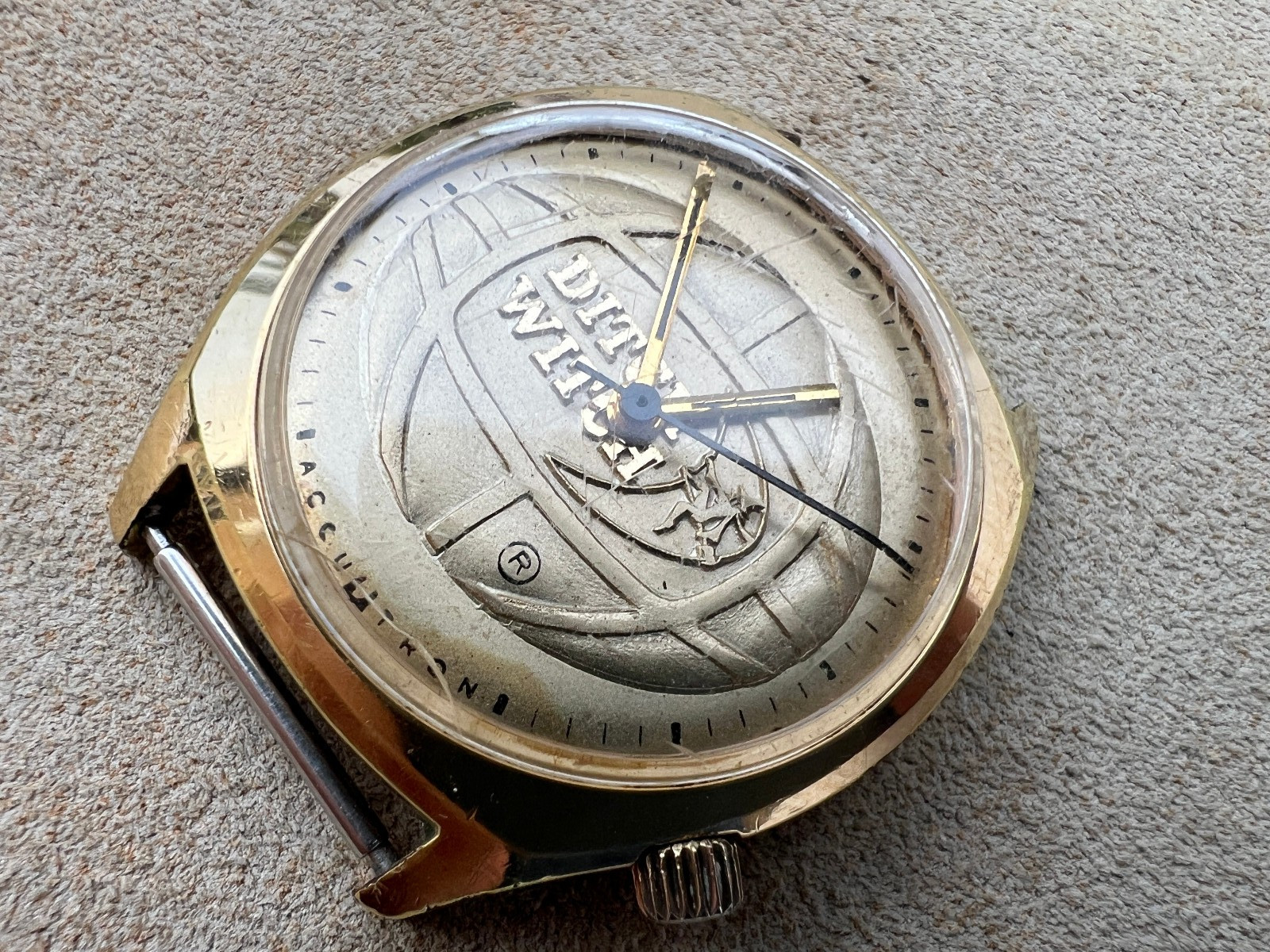 Vintage Accutron Bulova watch N6 1976 cal 218 tuning fork Ditch Witch As Is