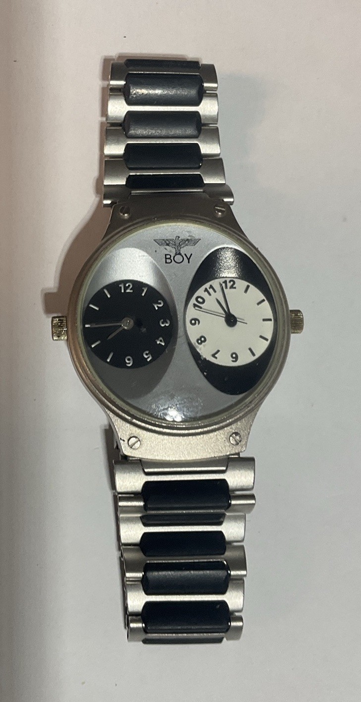 Vintage Boy London, Dual Face Watch Stainless Steel 8 in New Battery Installed