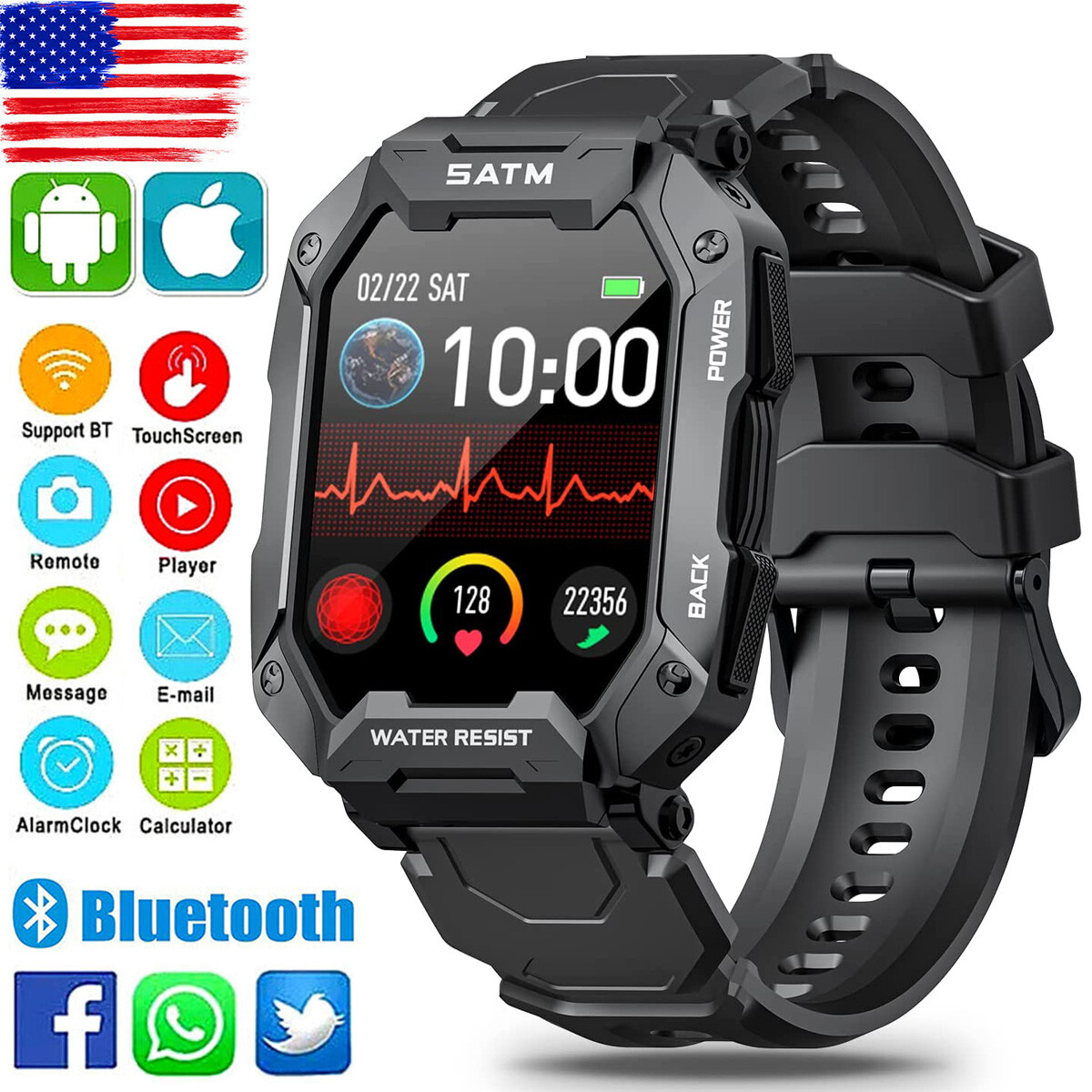 LIGE Smart Watch Fitness Tracker Heart Rate Monitor Waterproof Sports Watch NEW