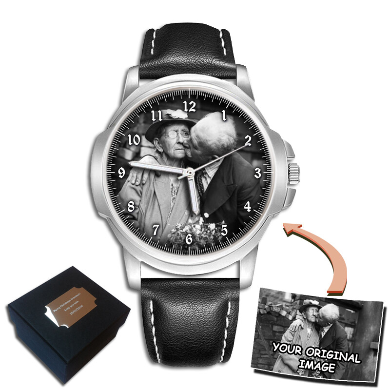 PERSONALISED CUSTOM GENTS MENS PHOTO WRIST WATCH BIRTHDAY FATHER’S DAY BEST GIFT