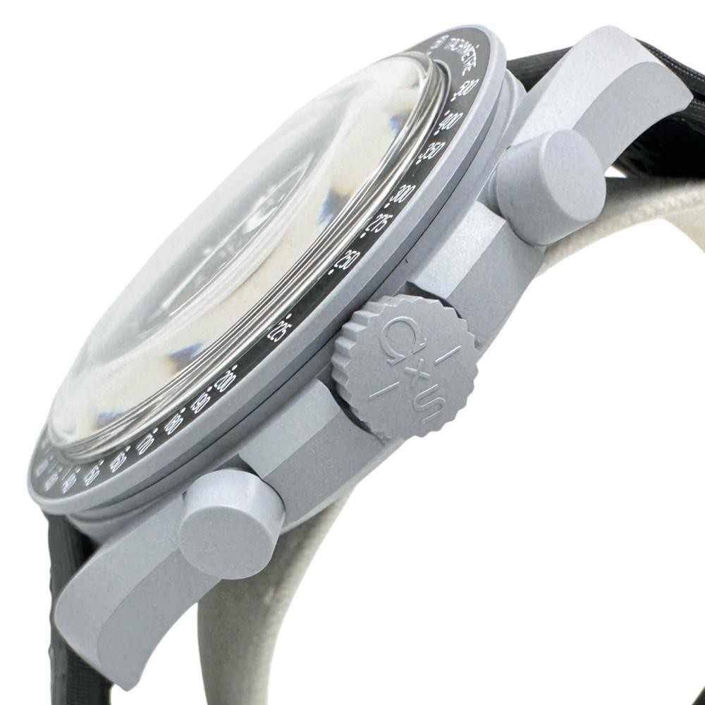 Swatch SO33M100 Mission to the Moon Wristwatch Bio Ceramic Black Dial