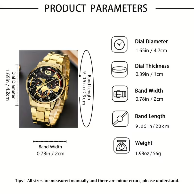 12PCS Men’s Fashion Quartz Watch Set – Business & Casual Style