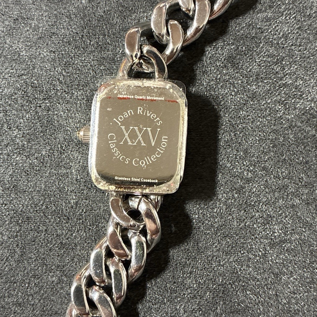Joan Rivers Classics XXV Quartz Women’s double wrap curb chain bracelet