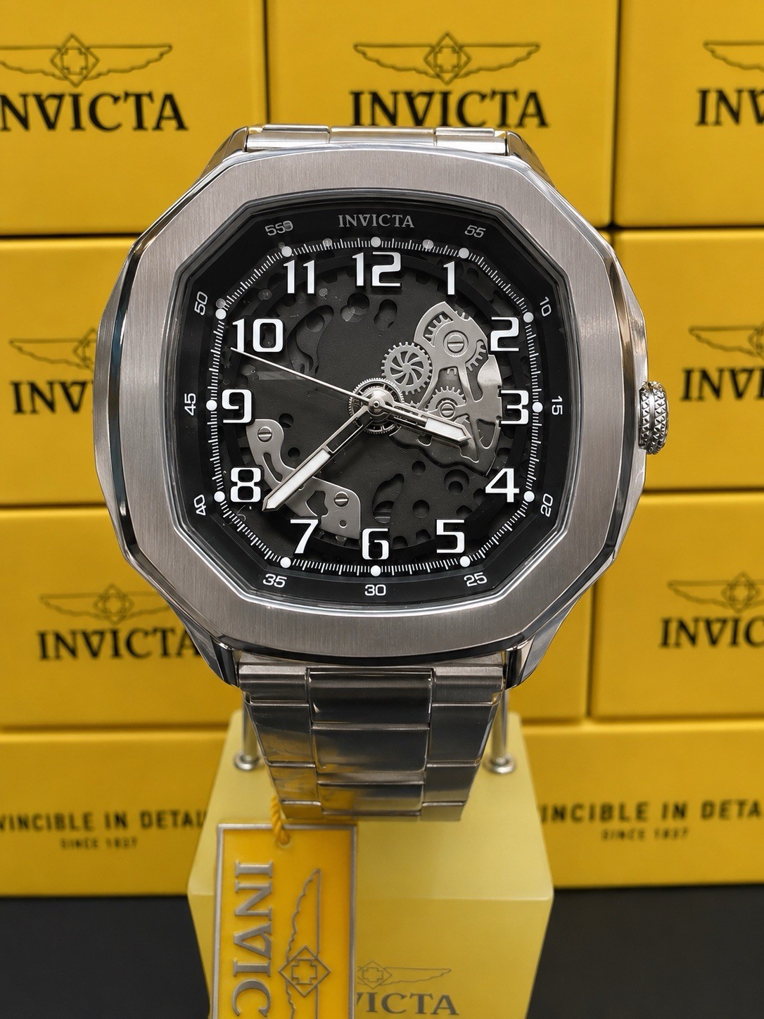 Invicta S1 Rally Diablo 50604 Men’s 46mm Black Skeleton Dial Steel Watch New