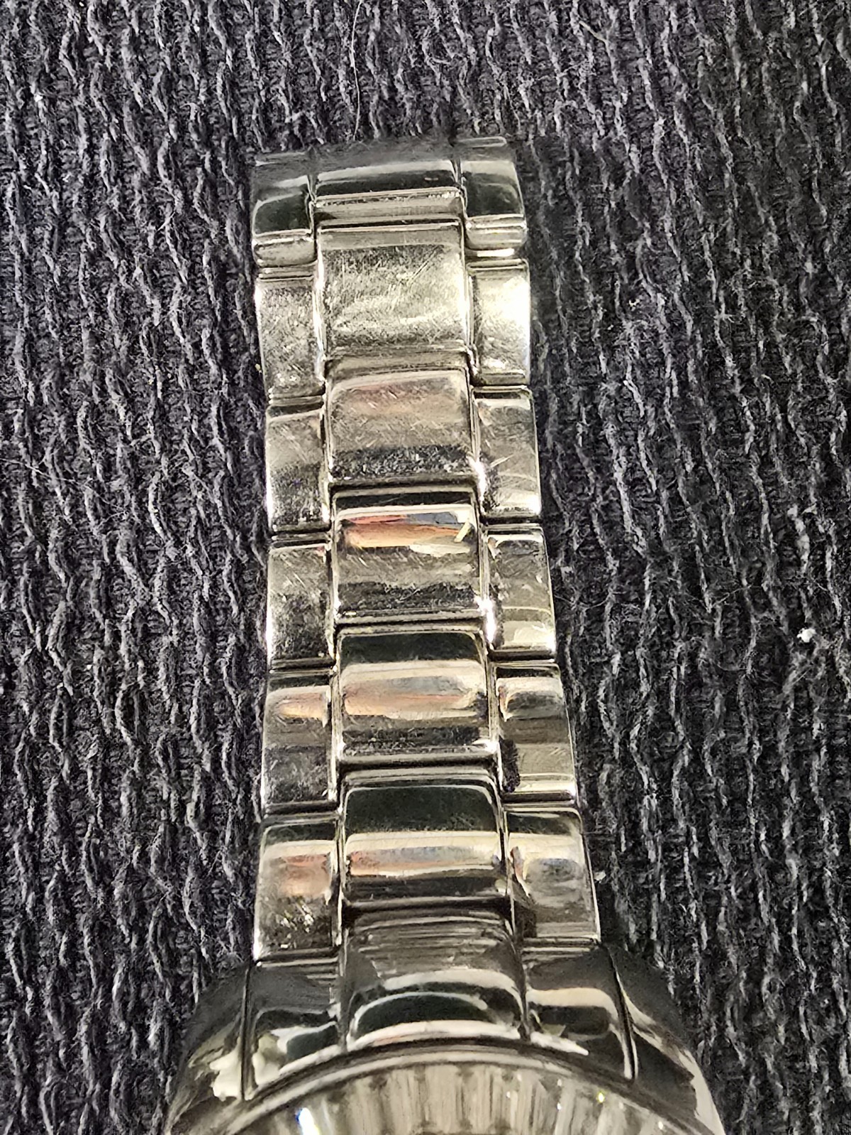 Silpada Watch Stainless Steel Silver CZ Baguettes Finishing Touch 41mm