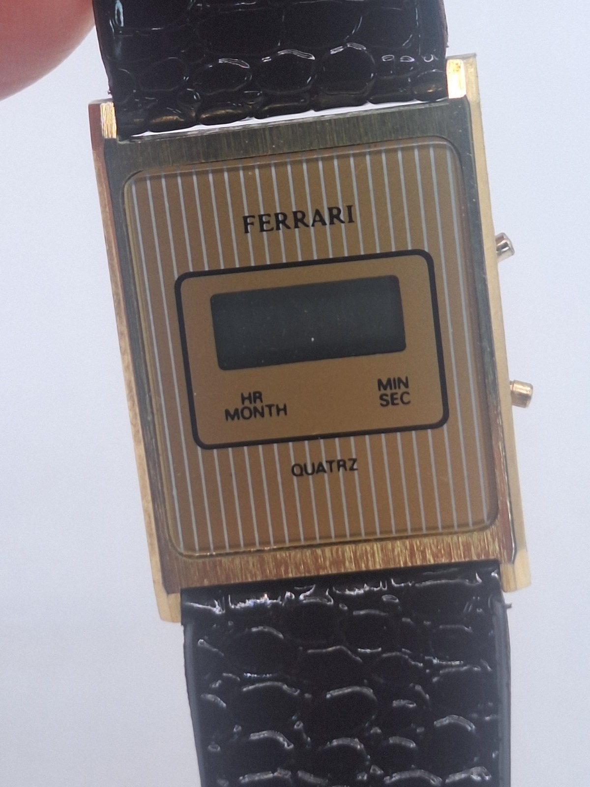 Vintage FERRARI Digital Quartz Watch 1980s Made In Hong Kong. Not Working.
