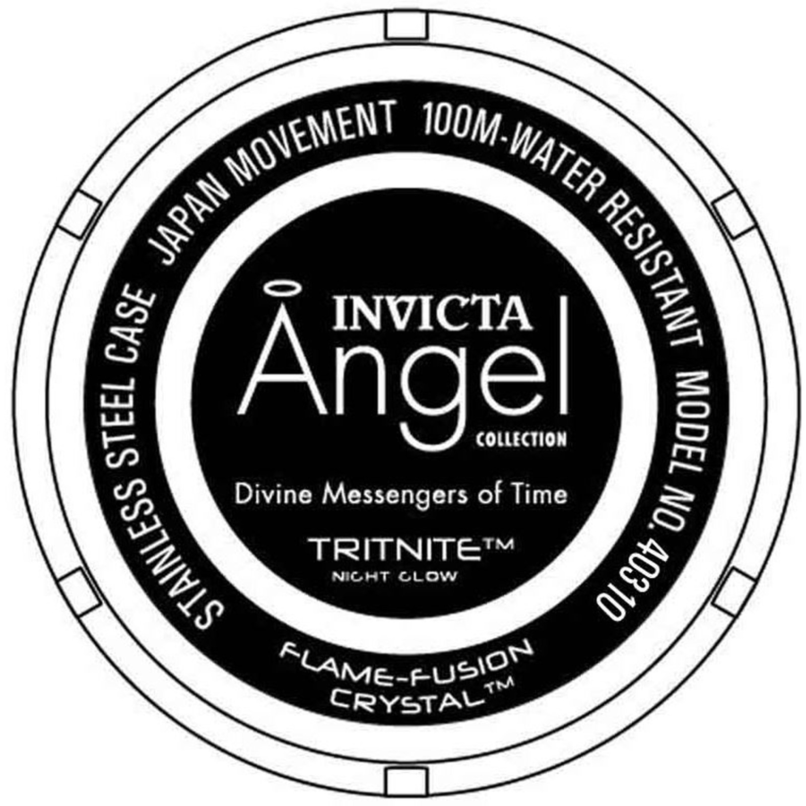 Invicta Women’s 40310 Angel Quartz 3 Hand Charcoal Dial Watch