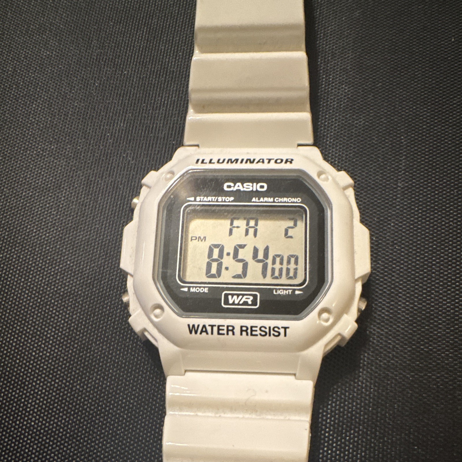 Casio Illuminator Digital Quartz Water-Resistant Alarm Chrono Backlight White