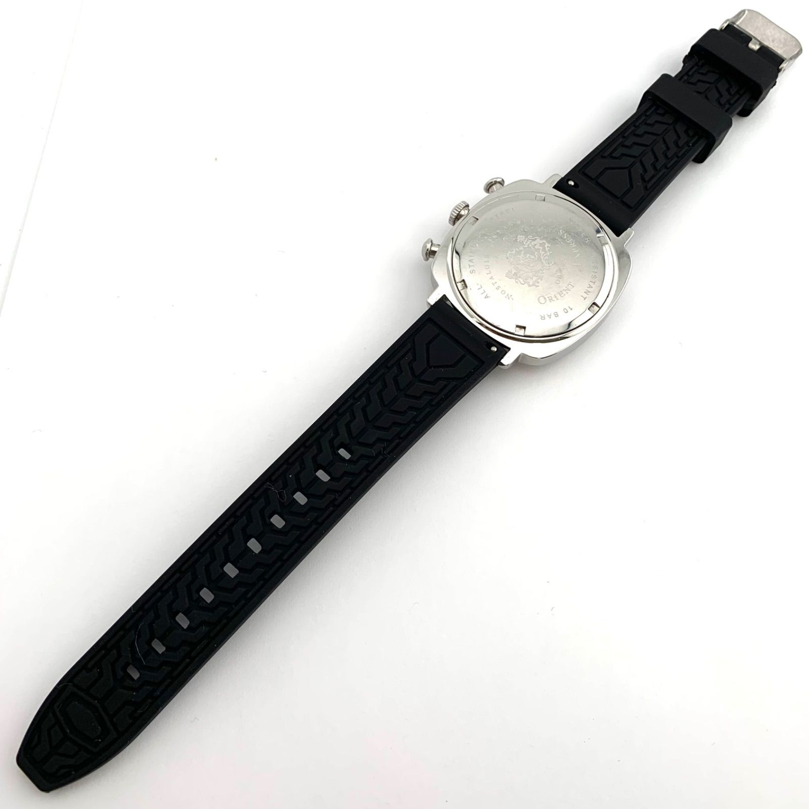 Orient OB-8026 Chronograph Watch Stainless Steel Case 40mm Black Rubber Band