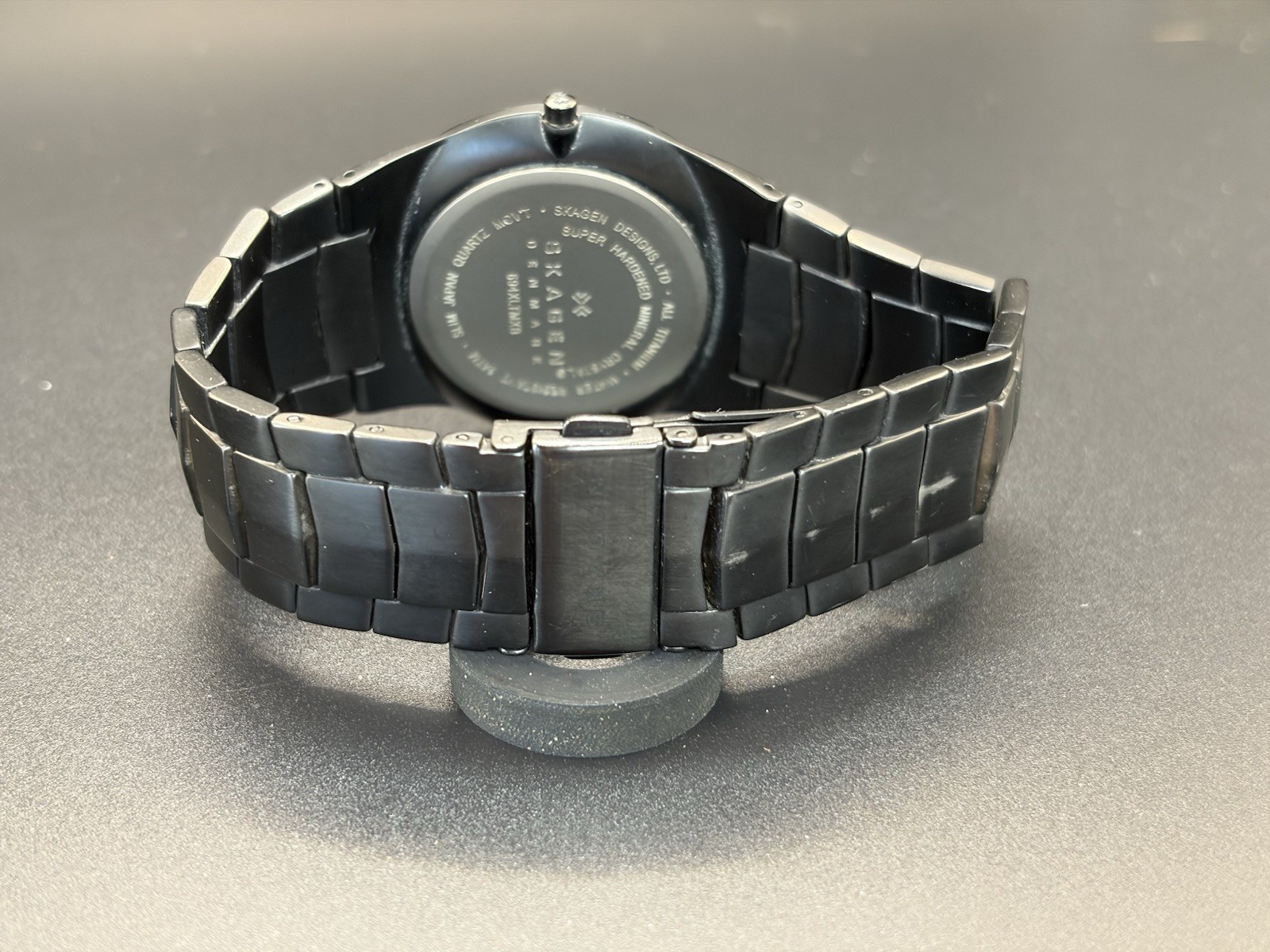 Skagen Denmark Men’s Titanium Quartz Watch Black Dial/Case Bracelet 37mm x 8mm