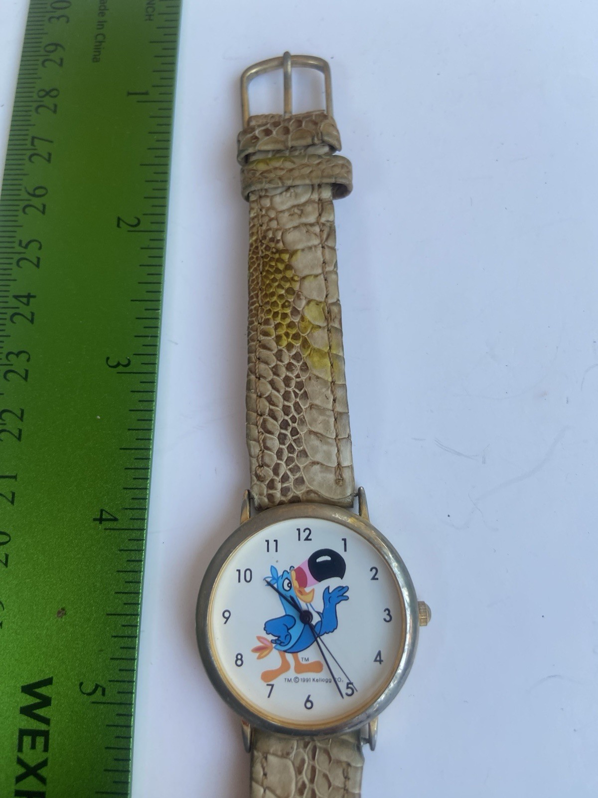 1991 KELLOGG CO TOUCAN SAM QUARTZ WRIST WATCH FRUIT LOOPS WORKING