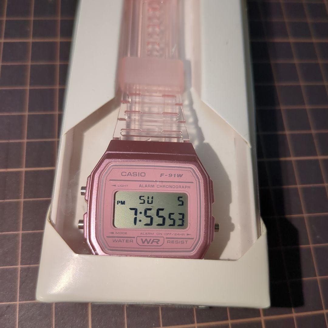 【CASIO】F-91WS-4JH Clear Pink