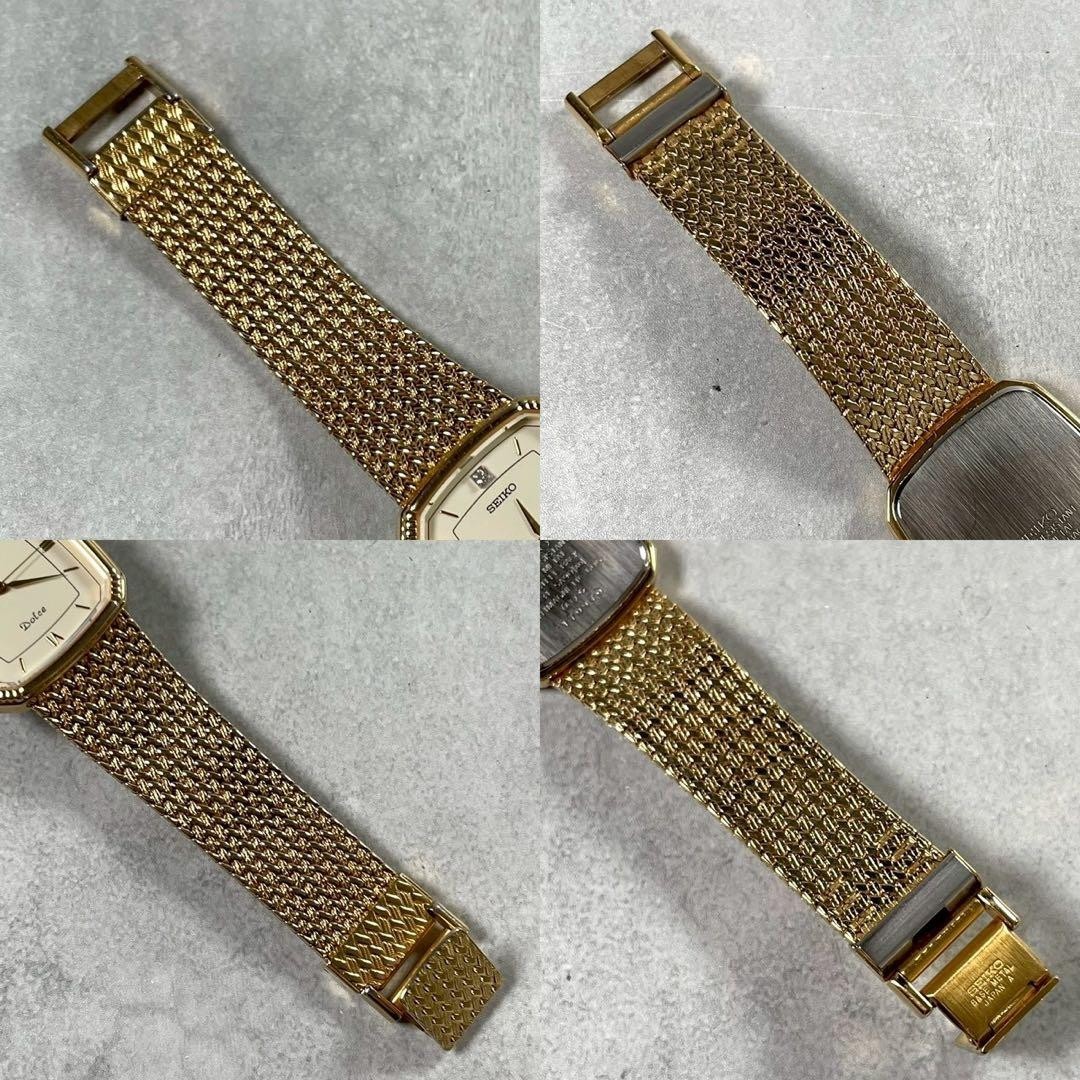 SEIKO Dolce 1P Diamond Quartz Watch Gold 5E31-5A90 New Battery Working