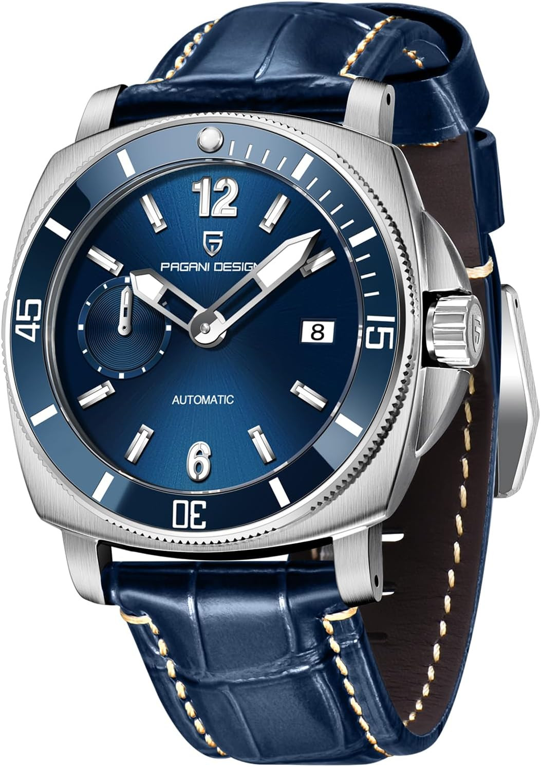 Men’s 43mm Stainless Steel Automatic Watch – Luminous, 100M Water Resistant