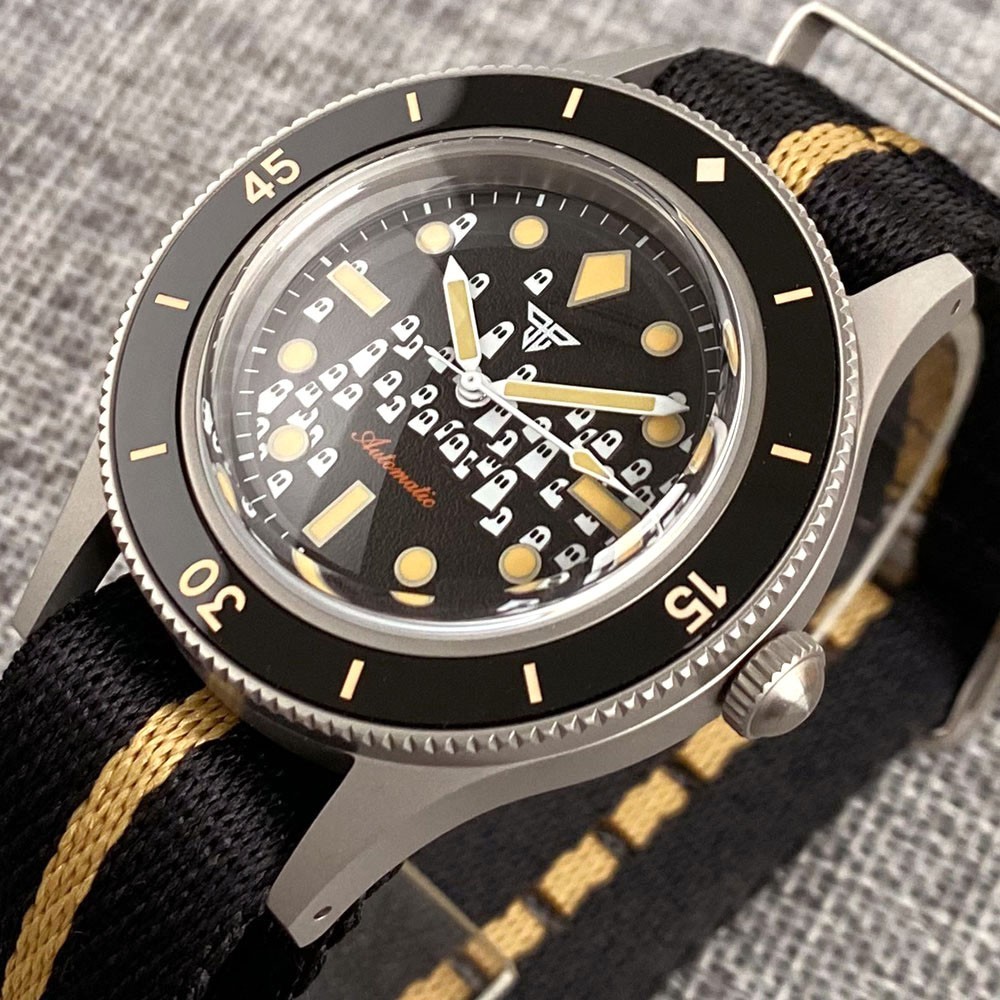 40MM Tandorio Black Dial NH35A 50-FATHOMS Automatic Mens Watch Sapphire glass