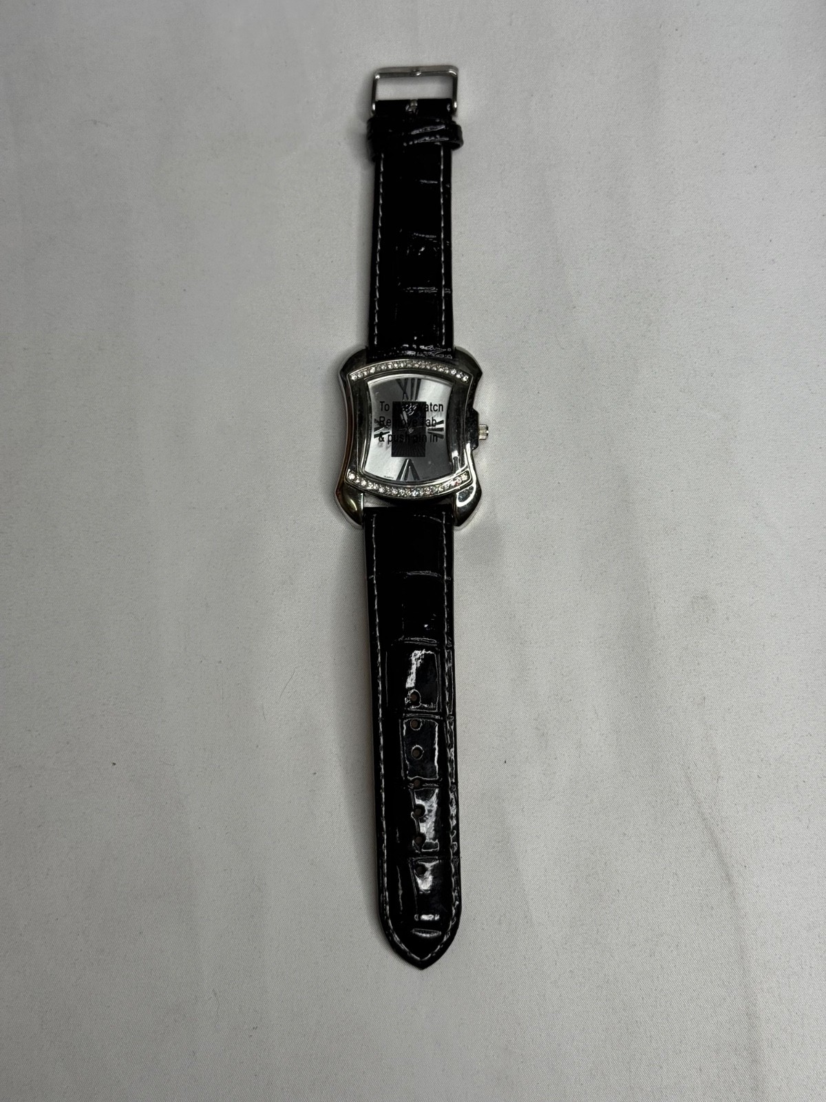 BURGI Rhinestone Barbicore Purple Croc Emboss Leather Watch BTV011 Working
