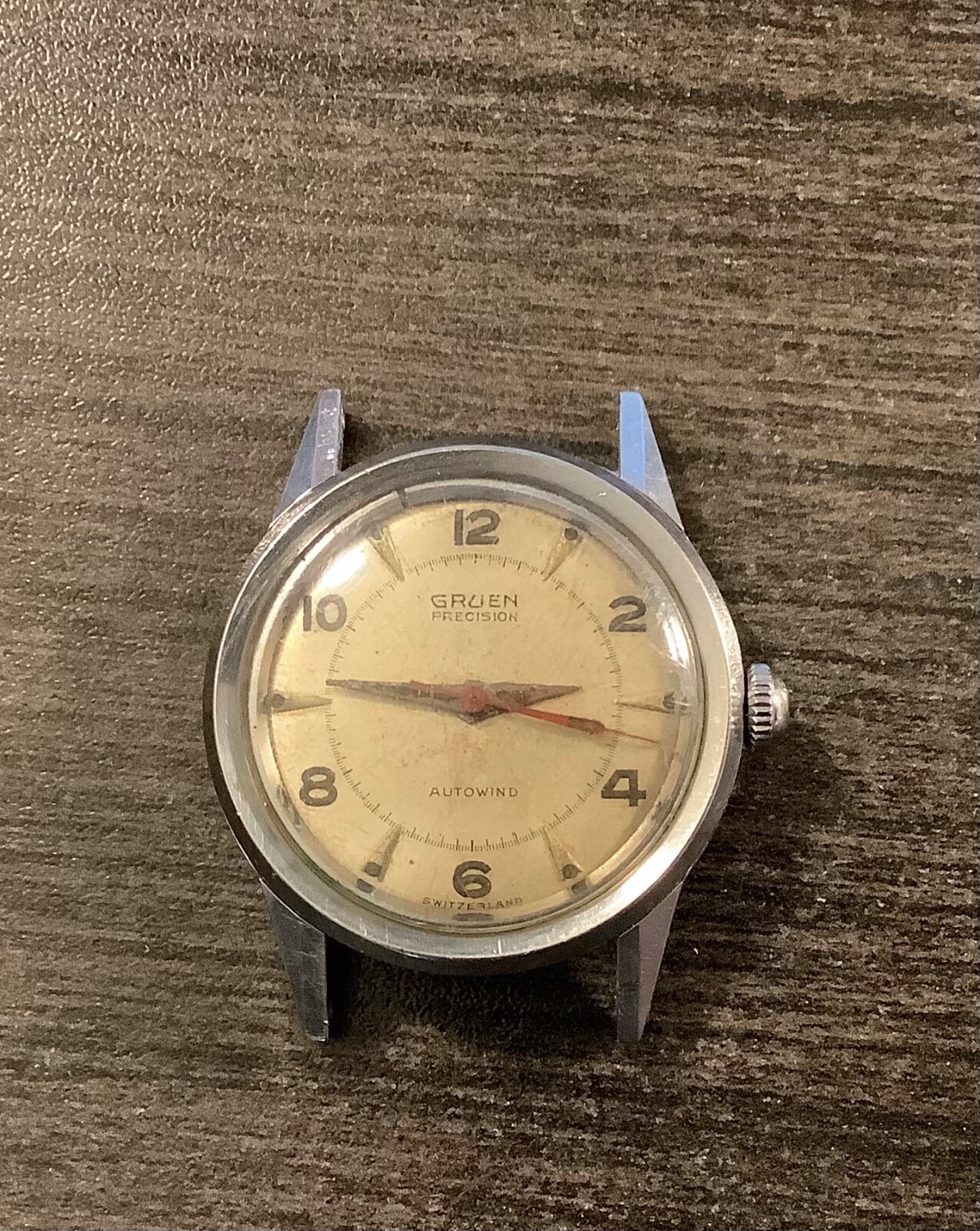 Vintage Gruen Autowind Watch 790 SS Stainless Steel Round Case Movement 6-6887