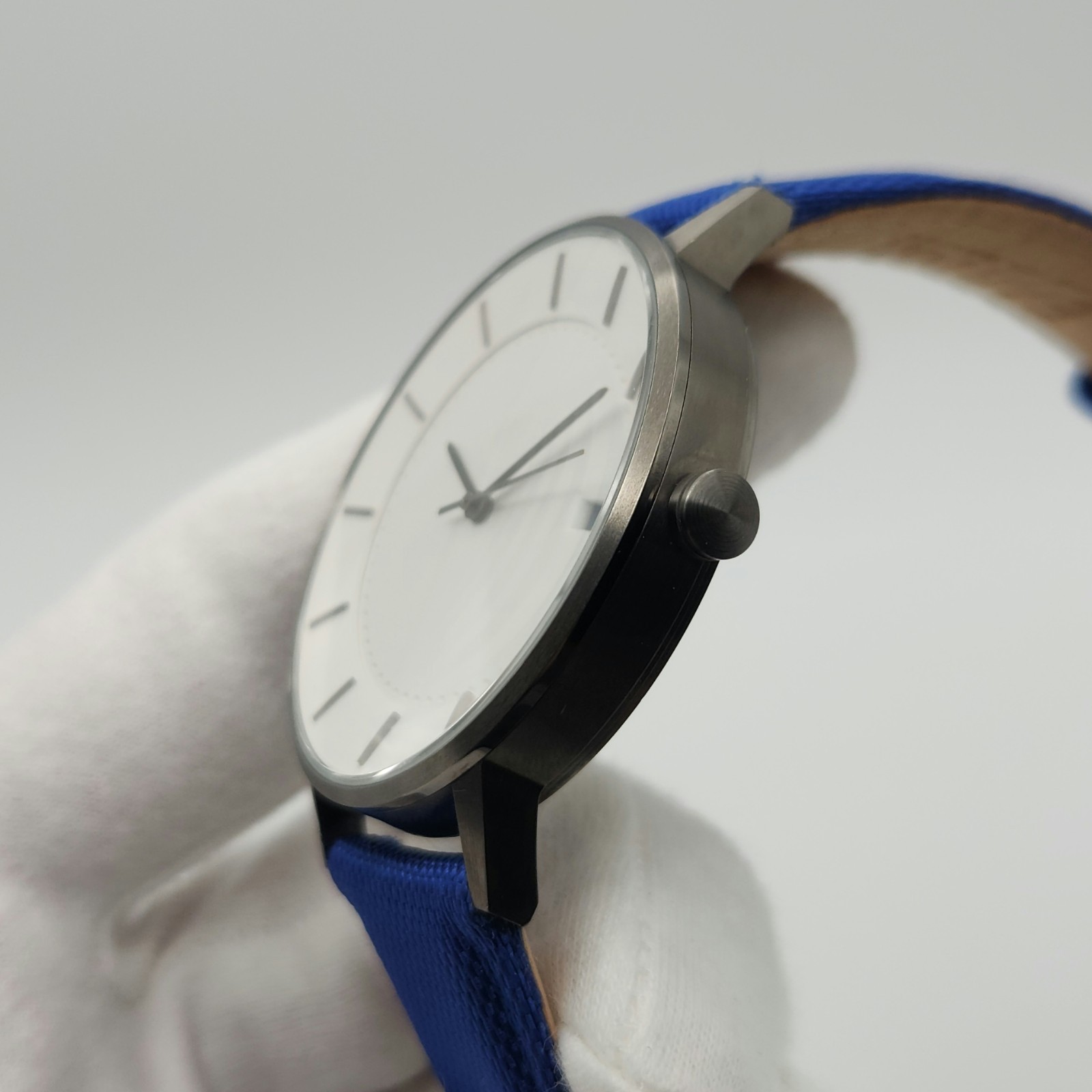 Linjer 02-GU Men’s 41mm Quartz Watch w/ Blue Strap