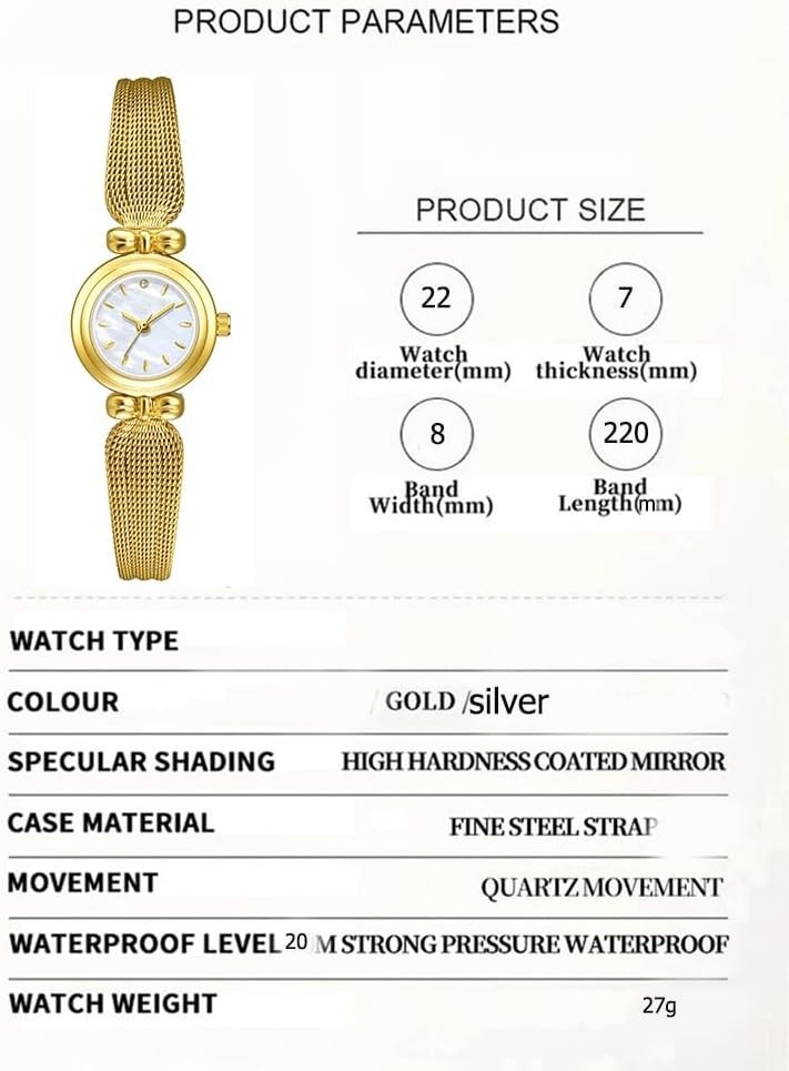 Fashion Simple Ladies Wrist Watch – Adjustable Stainless Steel Mesh, Waterproof