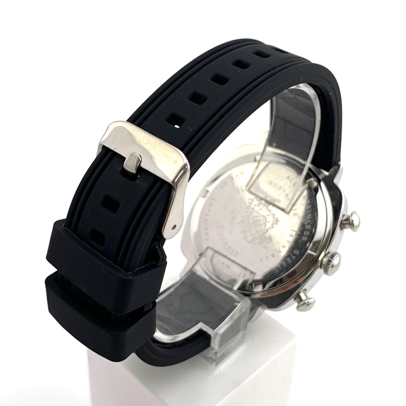 Orient OB-8026 Chronograph Watch Stainless Steel Case 40mm Black Rubber Band