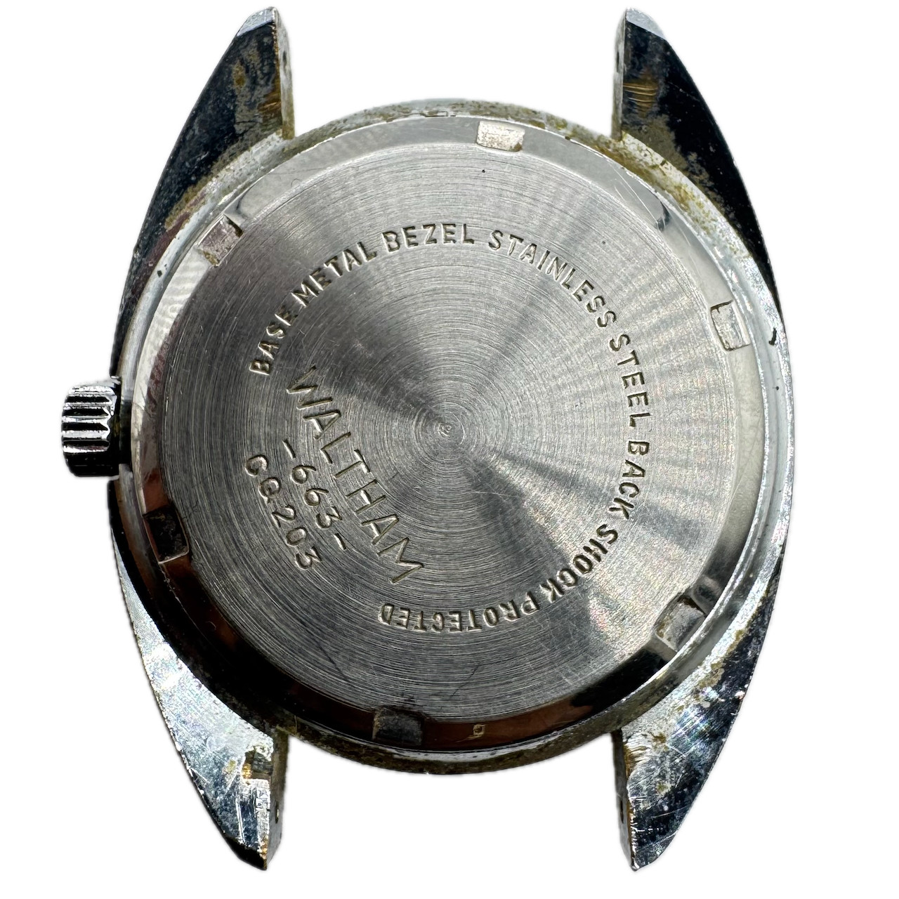 Vintage Waltham Fluted Day Date Men’s Mechanical Wristwatch 663S Steel & Chrome