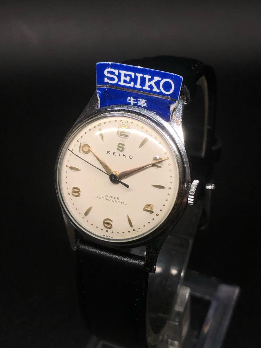 SEIKO Super Manual Wind Vintage Watch Arabic Dial 1950s Original Japan Rare