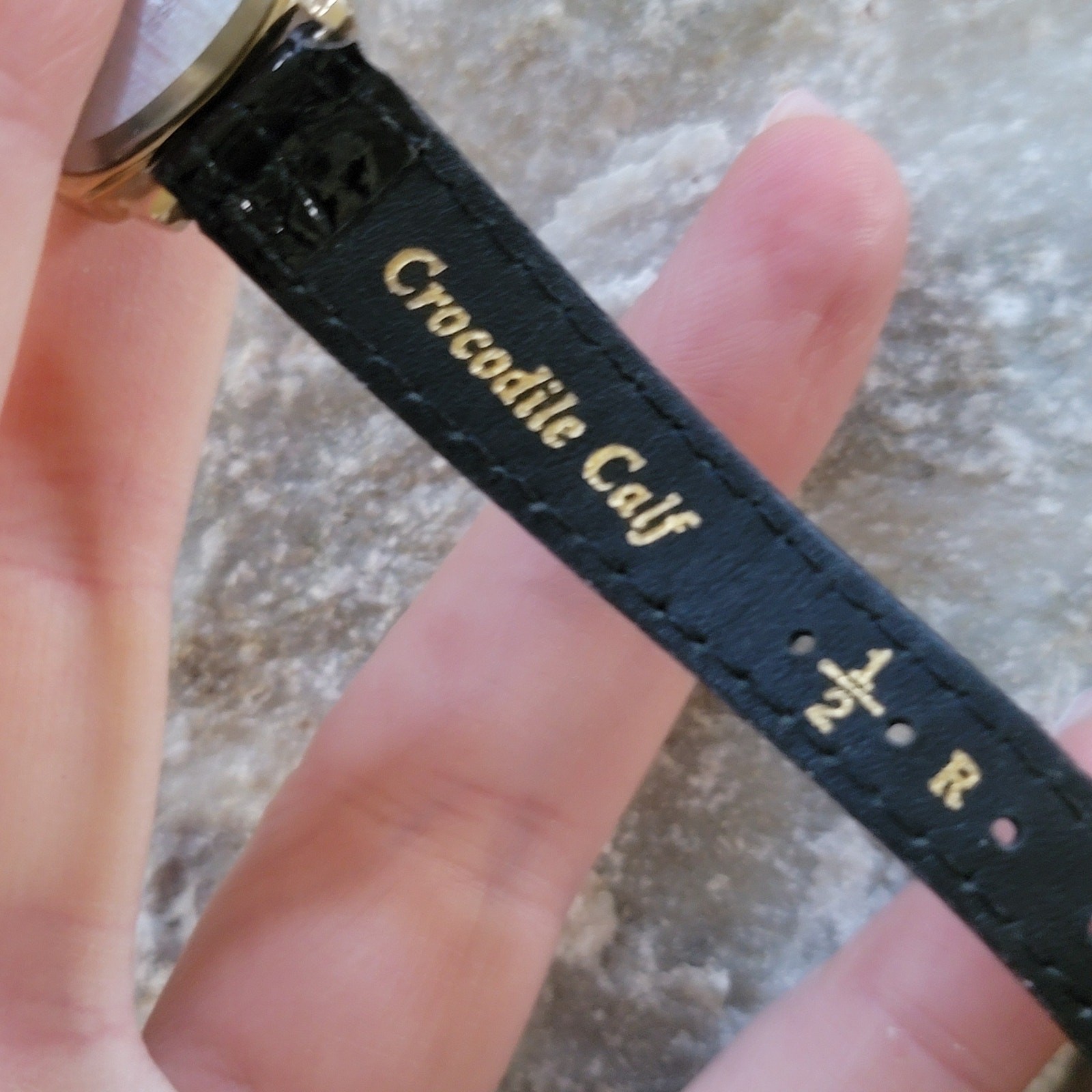 Vintage Hamilton Square Gold Watch Crocodile Calf Strap Elegant Ladies Quartz