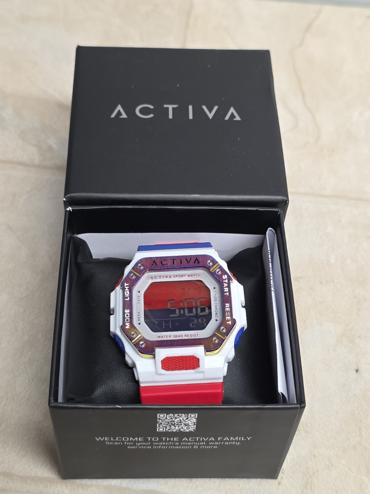 Activa Edge X, Invicta, Unisex, Digital – 39.5mm, Red, White, Blue, ACW8059-004