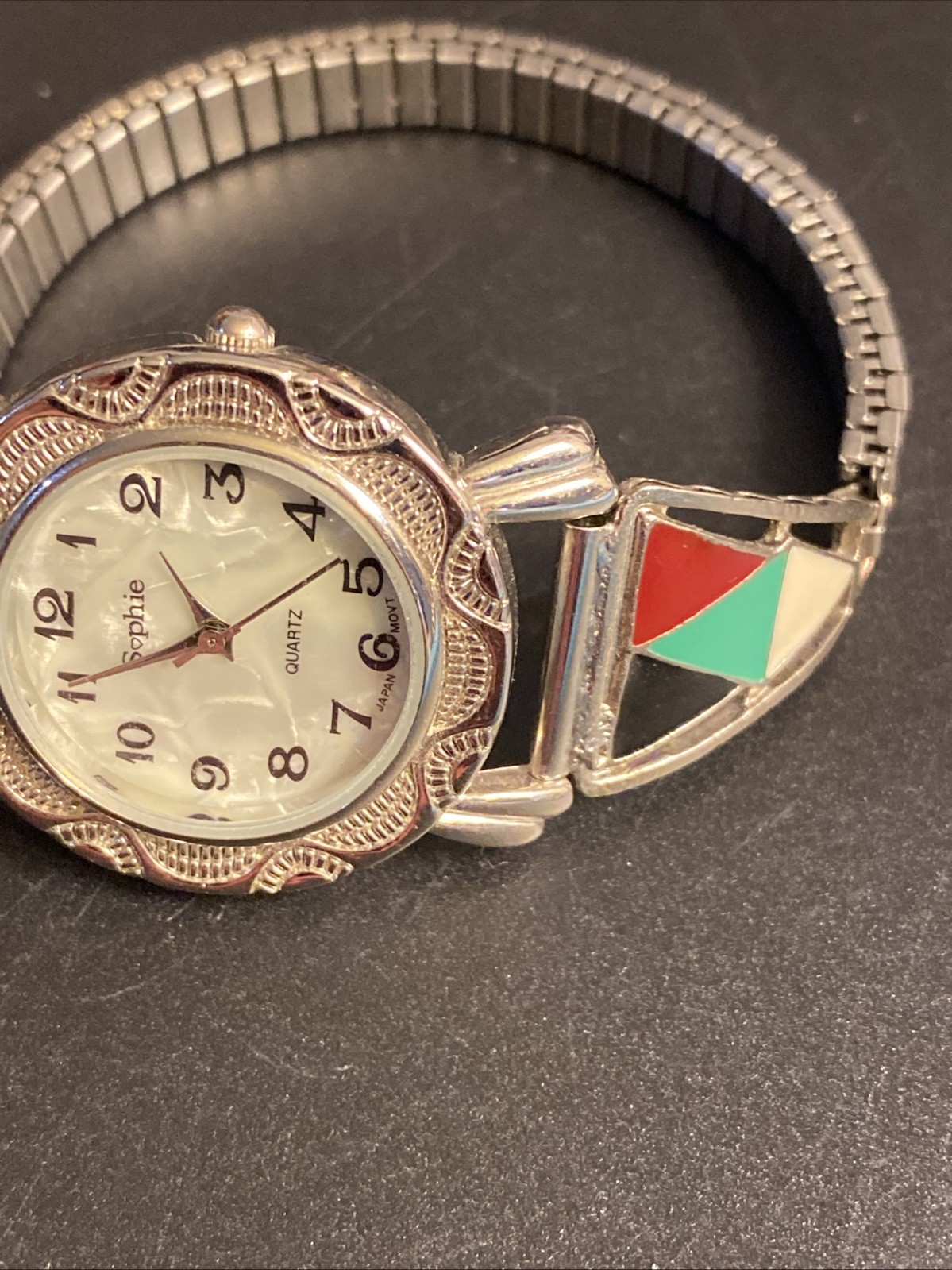 VINTAGE SOPHIE LADIES’ ART DECO ANALOG WATCH & SOUTHWEST FLEX BAND New Battery
