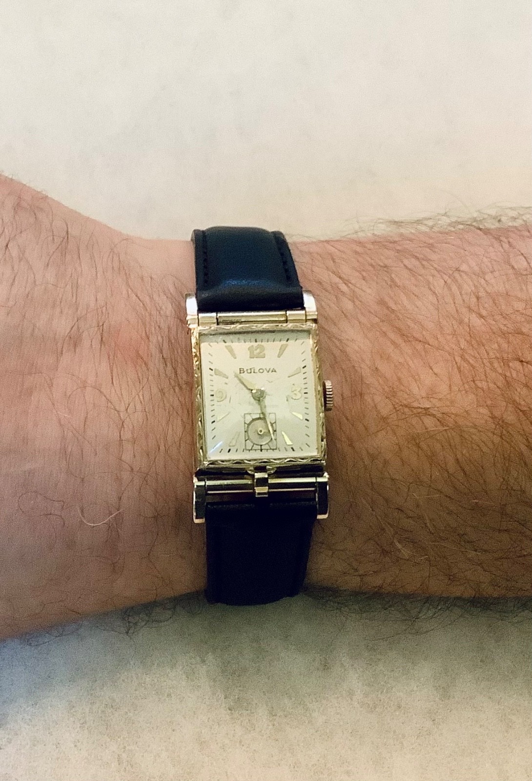 1950s Men’s Bulova 10K Gold Filled Photo Flip Top Manual Wind Watch ~ Working!