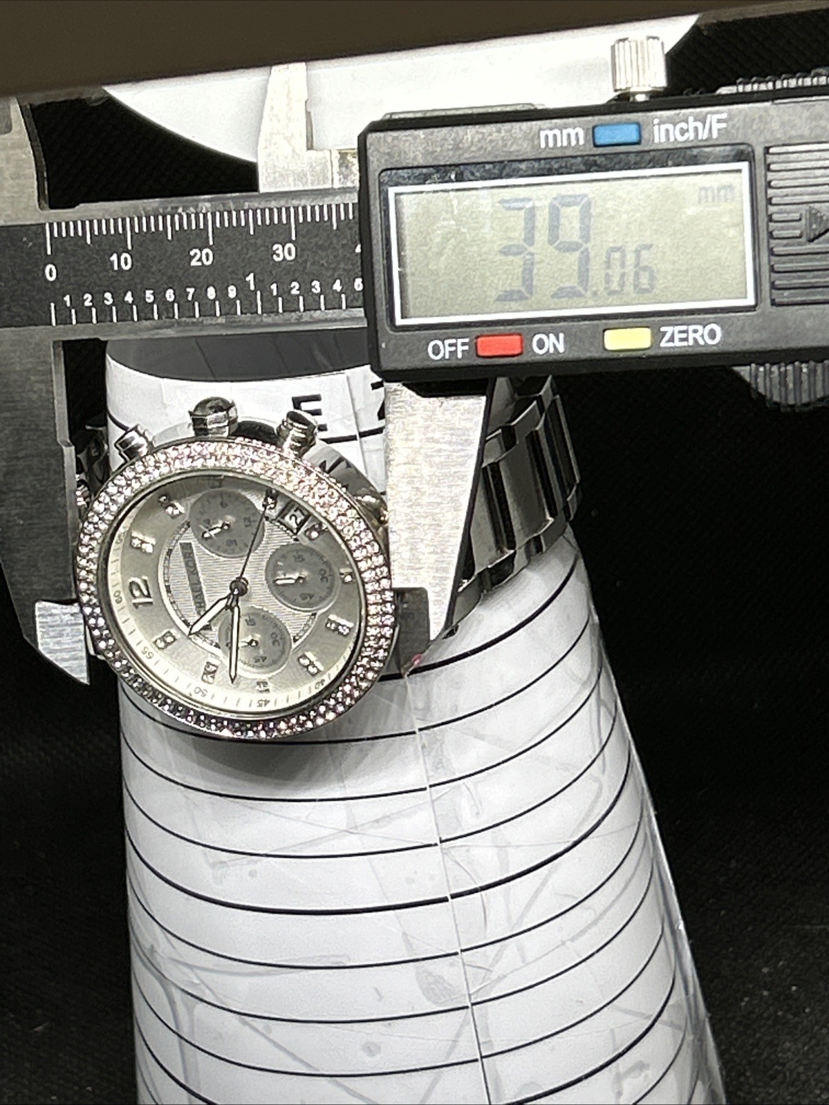 Michael Kors Parker Crystal Pave Chronograph Wristwatch MK5353 ~ SS-275