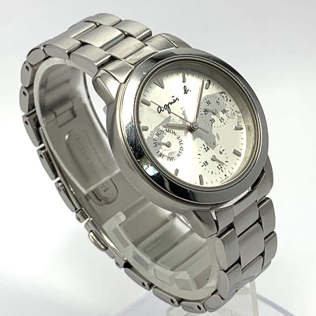 Battery replaced 810 agnes b. QZ Wristwatch Map Silver