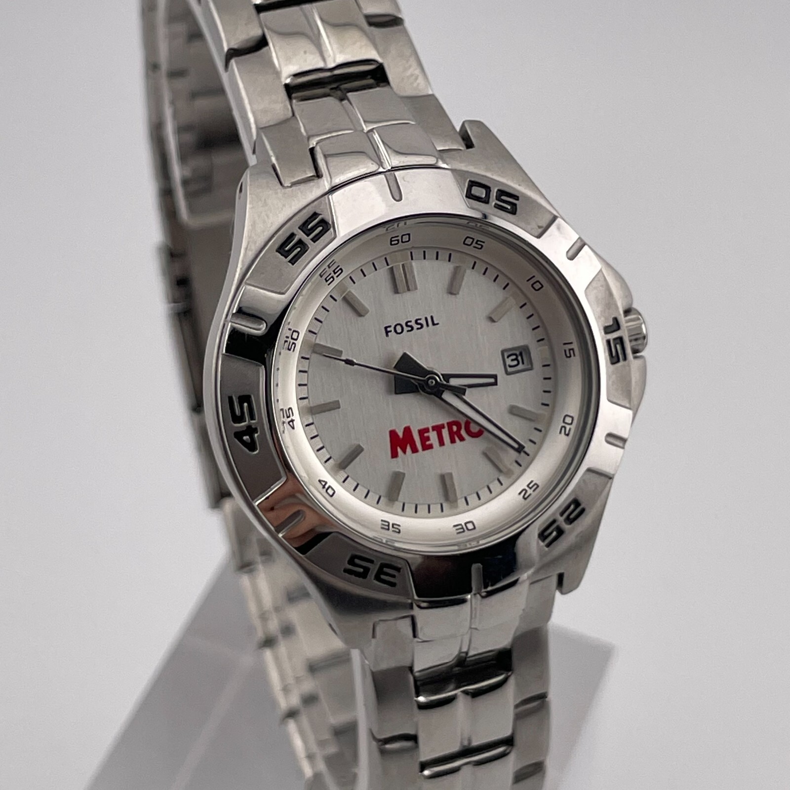 Fossil Metro Watch PR-5339 Womens 30mm Case Date Bracelet Band Quartz