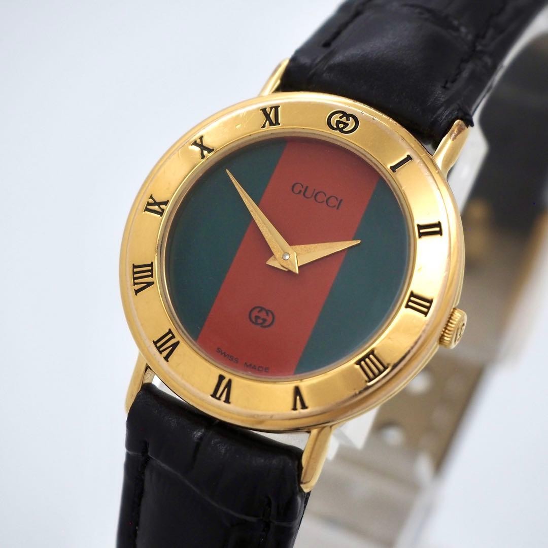Gucci 3000L Sherry Line Black Quartz Watch Ladies Japan Box 073912