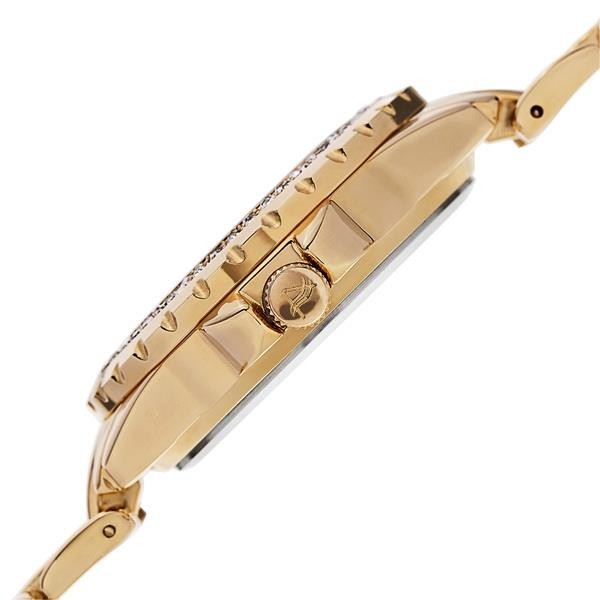 August Steiner AS8156YG Day Date Diamond Bezel MOP Dial Goldtone Womens Watch