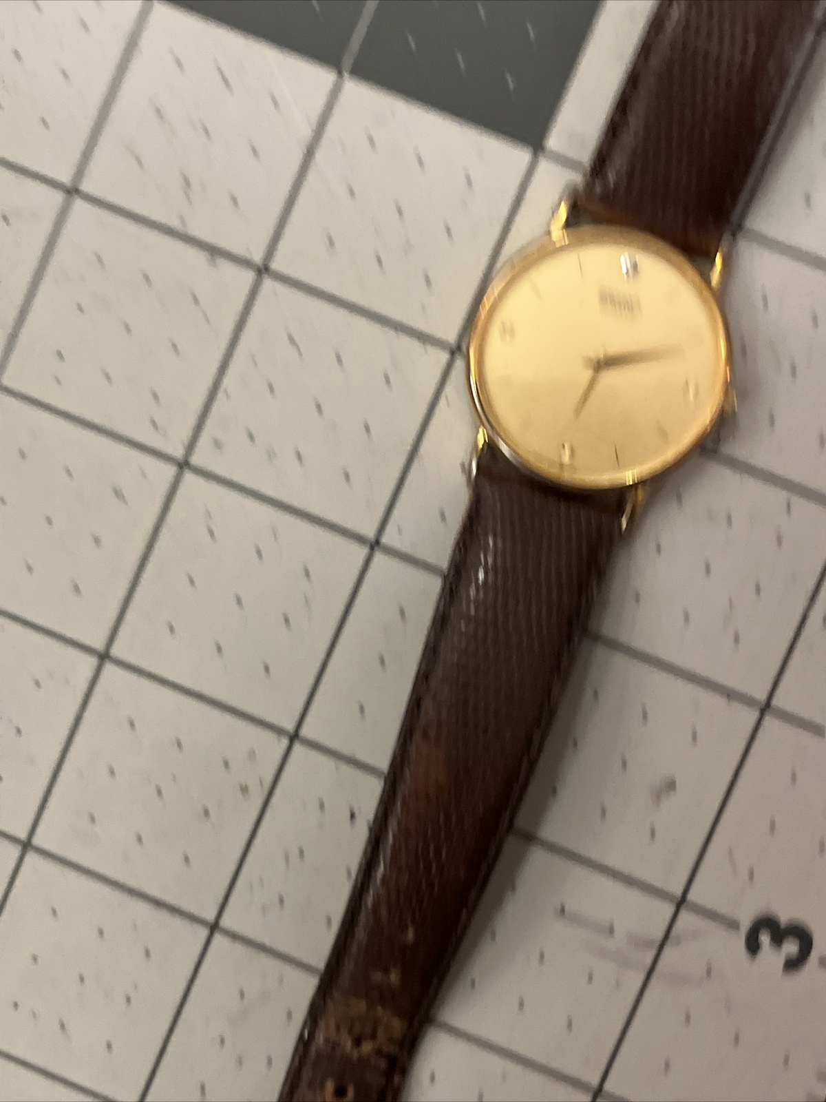 Mens Vintage 1985 Watch SEIKO 65307009 Marked Diamond Dial Midsize gold G2U