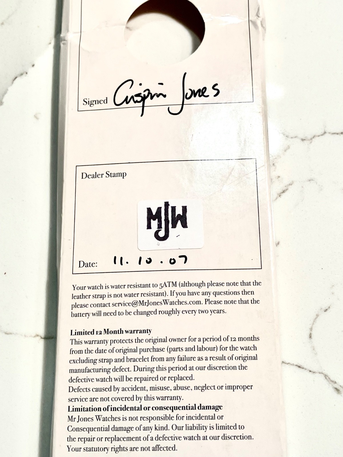 Rare Find: Mr Jones Watch, Series #1: «The Mantra» 89/100, Discontinued
