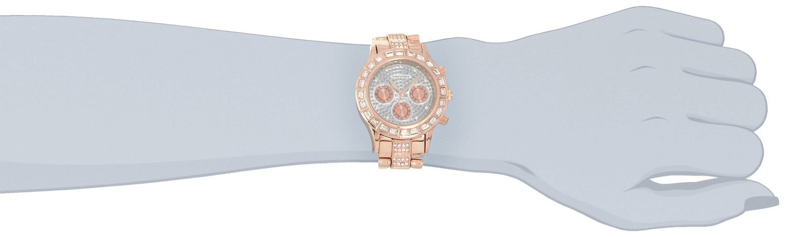 NEW Vernier VNR11084RG Womens Bracelet Watch Faux Chronograph Jewelry Clasp WR
