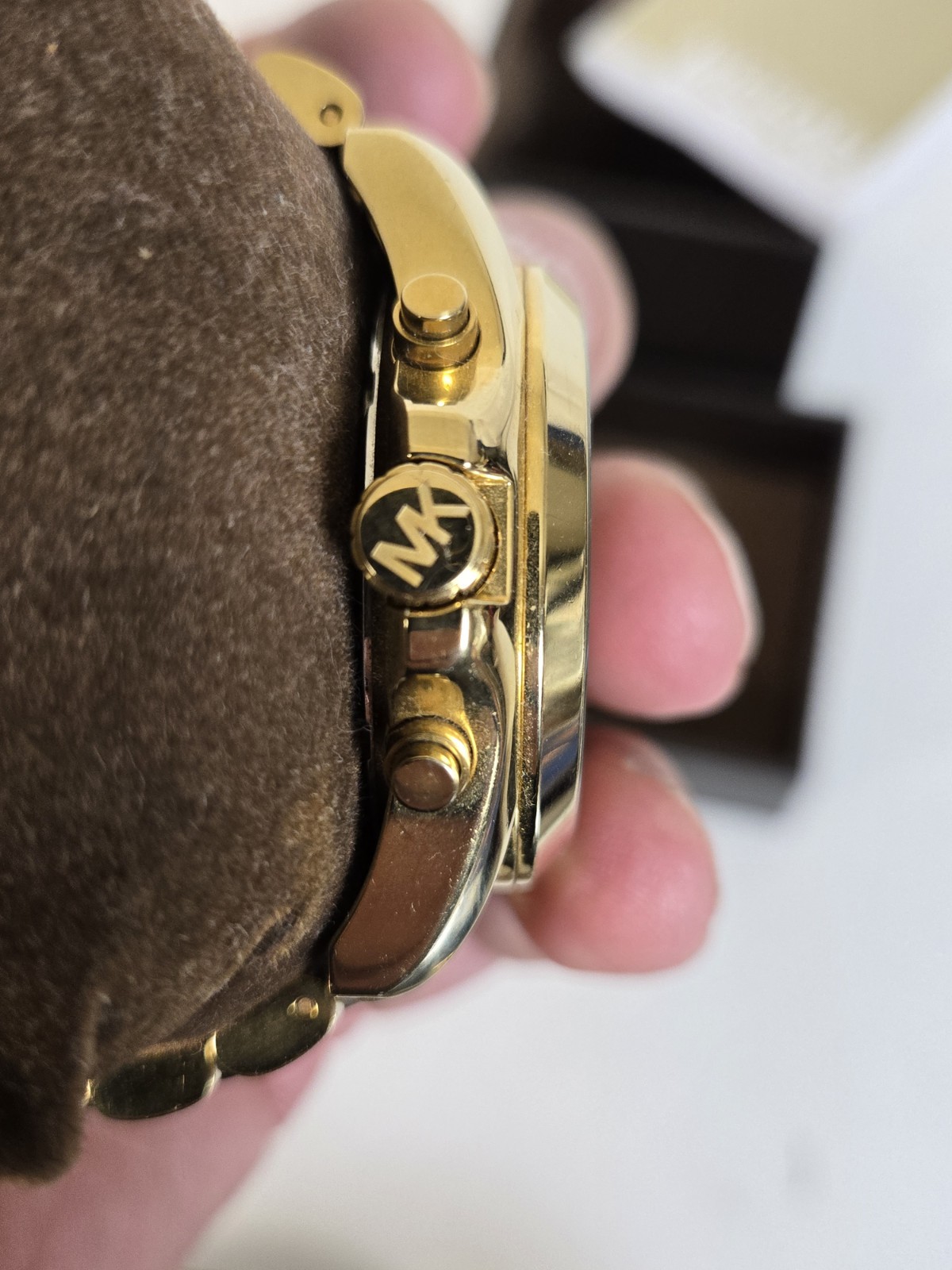 MICHAEL KORS MK 5696 BRADSHAW GOLD TONE+TORTOISE+BROWN CHRONO,ROMAN #’s WATCH
