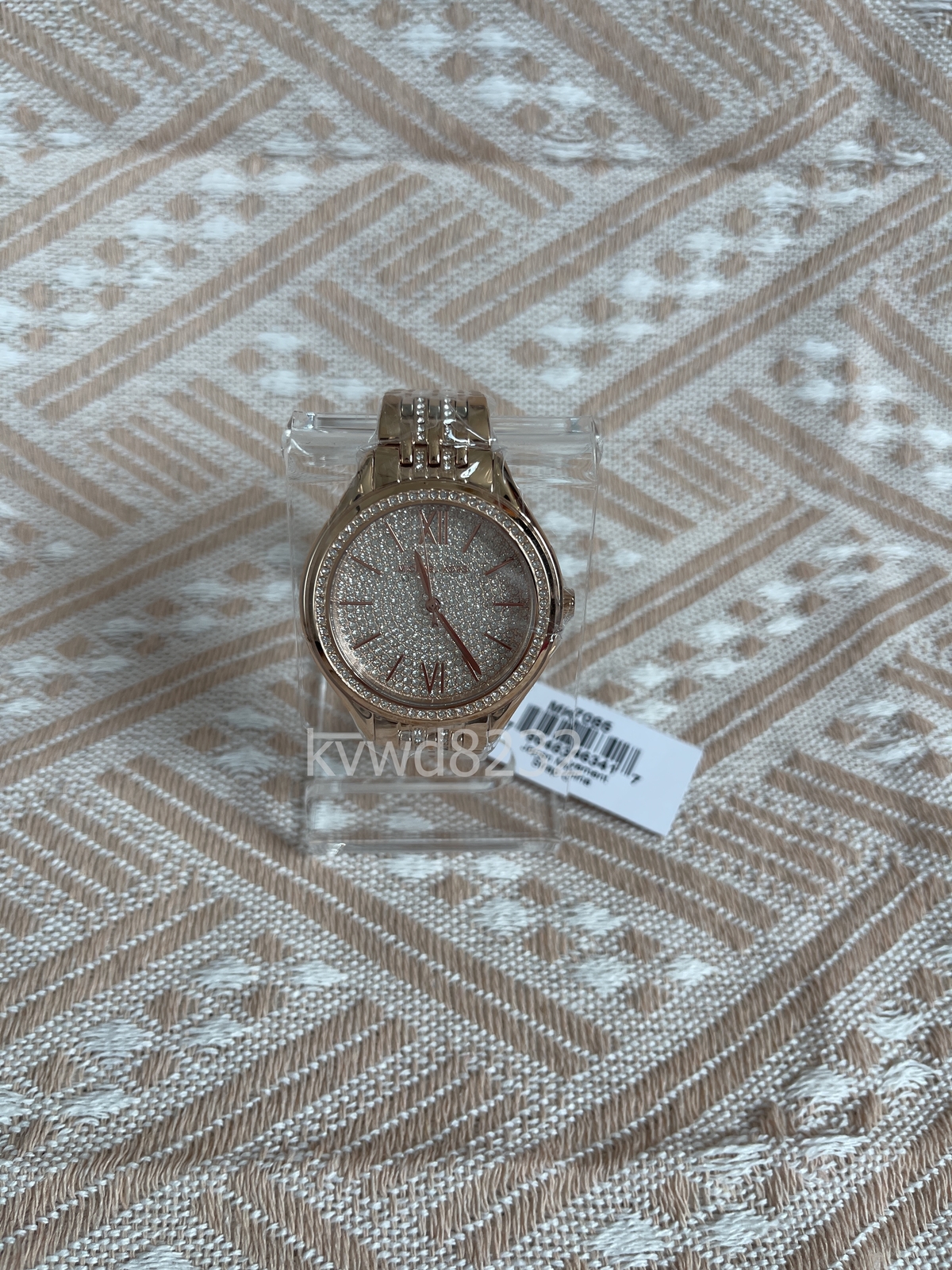 New Michael Kors Women’s Mindy 36mm Rose Gold-Tone Pavé Glitz Watch MK7085