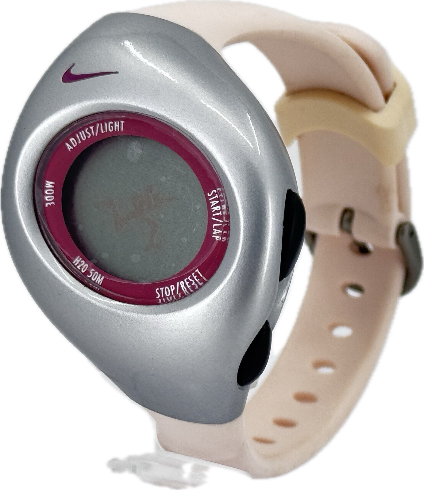 Retro New Old Stock Nike Sports Watch Kid’s Soft Blush Pink Digital Rubber Watch